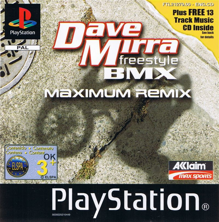 Dave Mirra Freestyle BMX Maximum Remix - PS1 Game