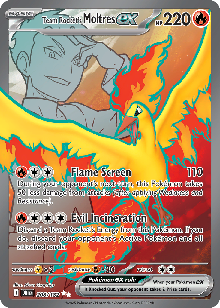 Team Rocket's Moltres ex (208/182) - Destined Rivals