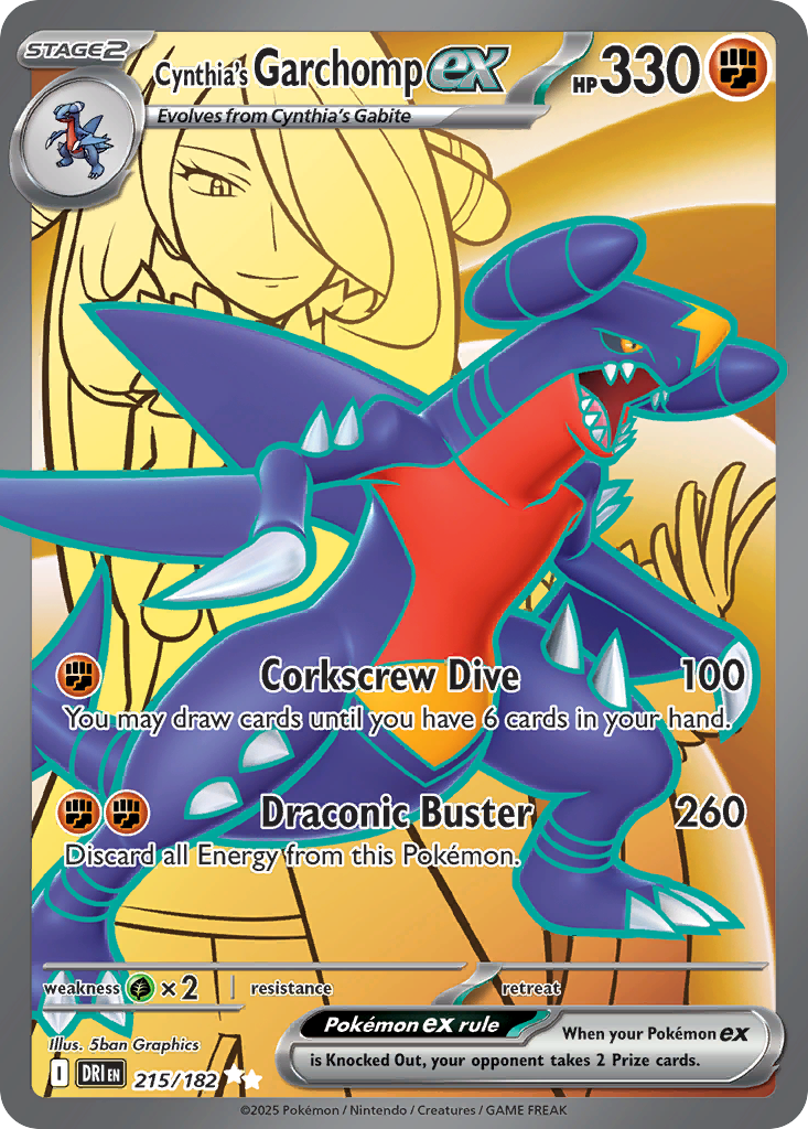 Cynthia's Garchomp ex (215/182) - Destined Rivals