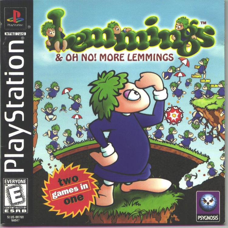 Lemmings and Oh No More Lemmings - PS1 Game