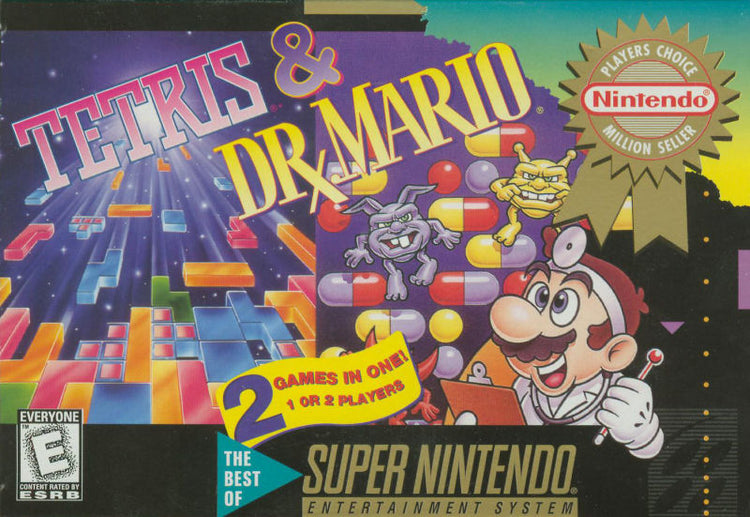 Tetris and Dr. Mario - SNES Game