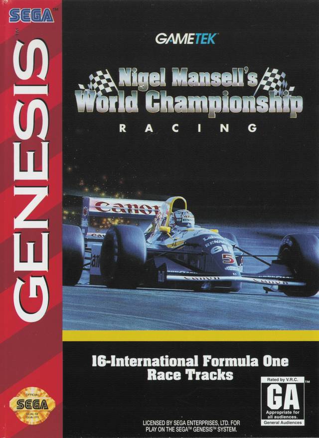 Nigel Mansell's World Championship Racing - Sega Genesis Game
