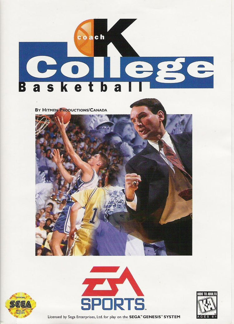 Coach K College Basketball - Sega Genesis Game