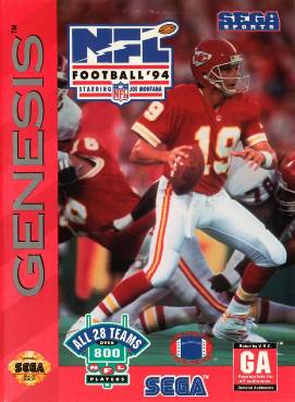 NFL Football '94 Starring Joe Montana - Sega Genesis Game