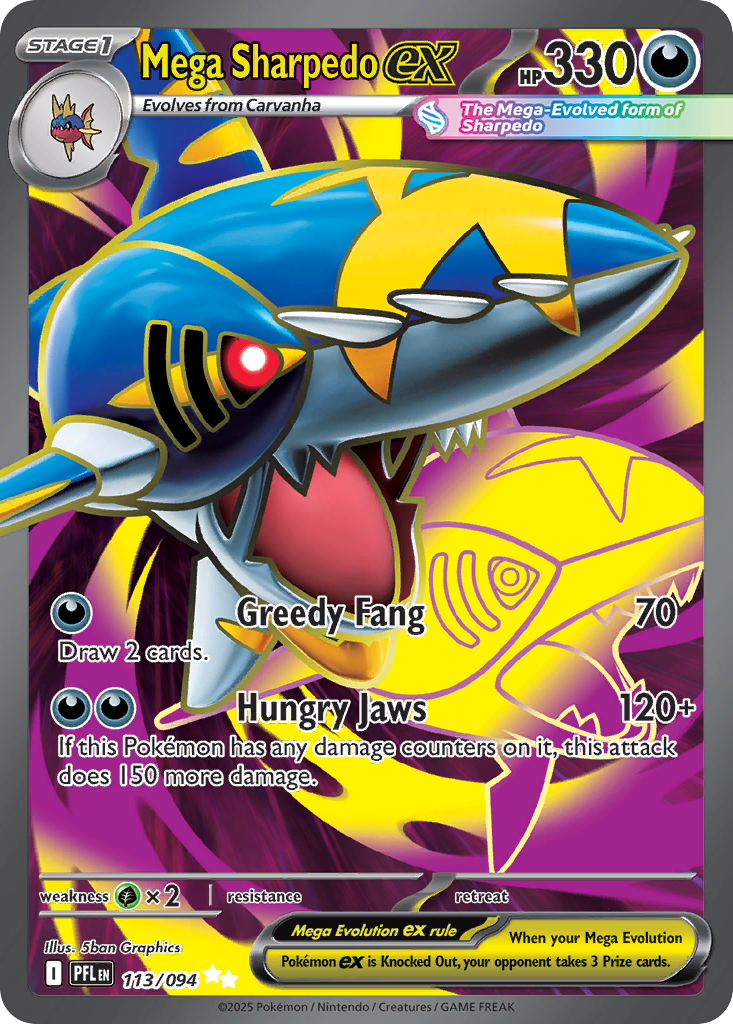 Mega Sharpedo ex (113/94) - Phantasmal Flames