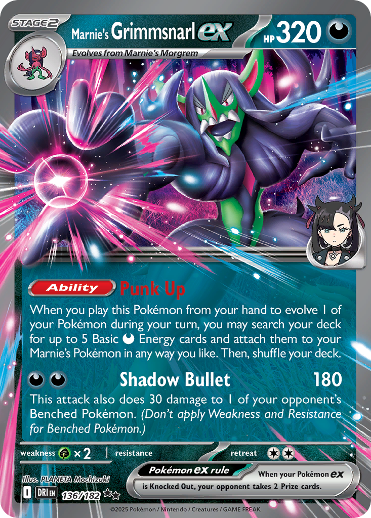 Marnie's Grimmsnarl ex (136/182) - Destined Rivals