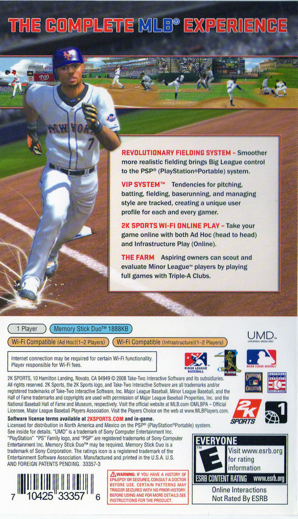 Major League Baseball 2K8 - PSP Game