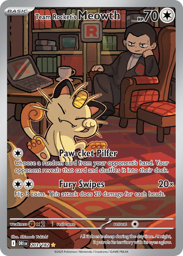 Team Rocket's Meowth (203/182) - Destined Rivals