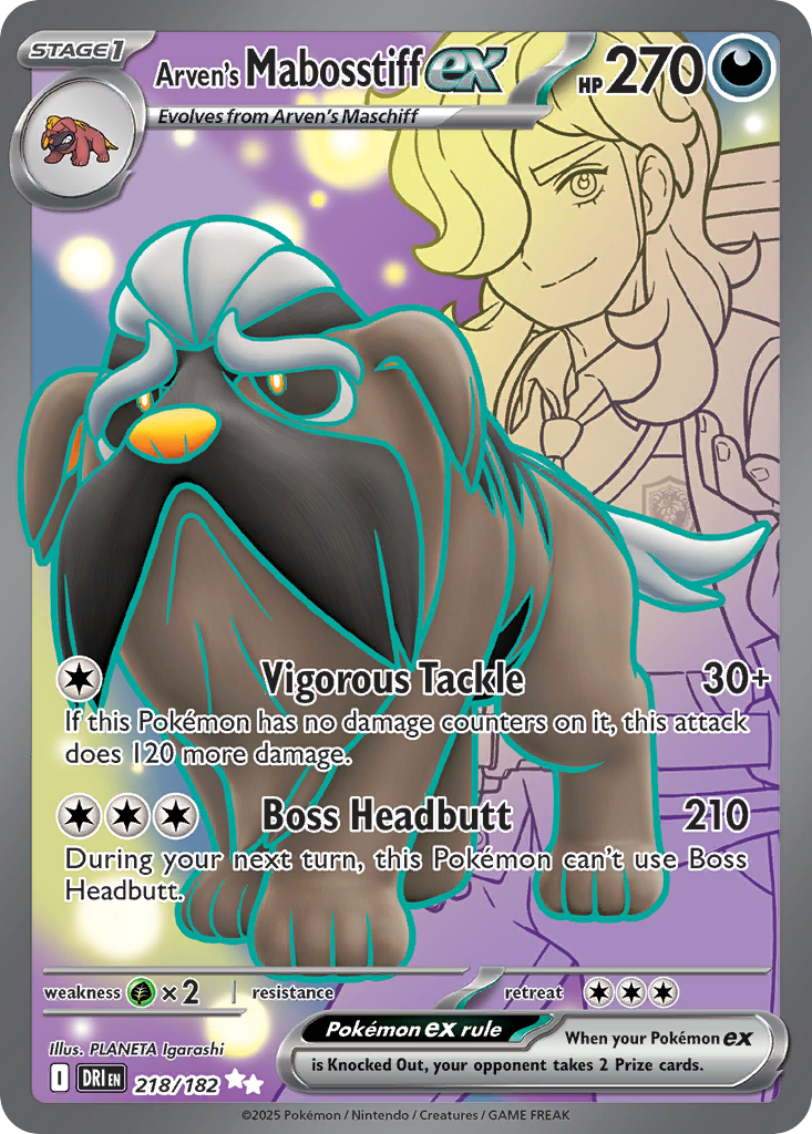 Arven's Mabosstiff ex (218/182) - Destined Rivals