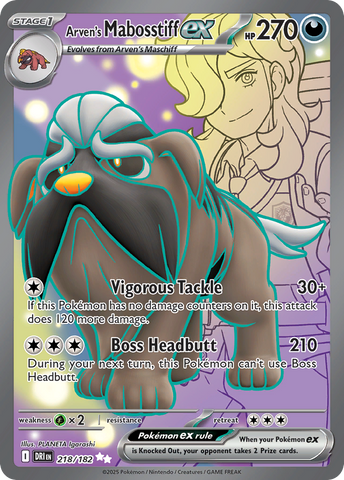 Arven's Mabosstiff ex (218/182) - Destined Rivals