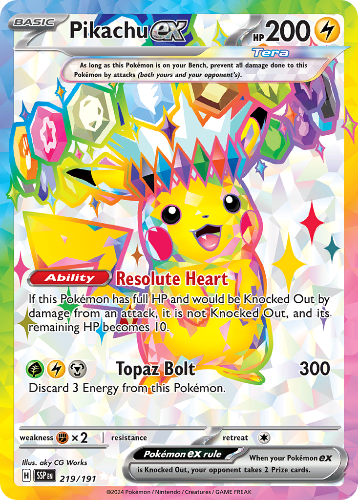 Pikachu ex (219/191) - Surging Sparks