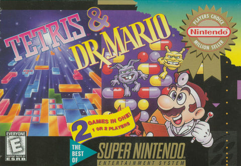 Tetris and Dr. Mario - SNES Game