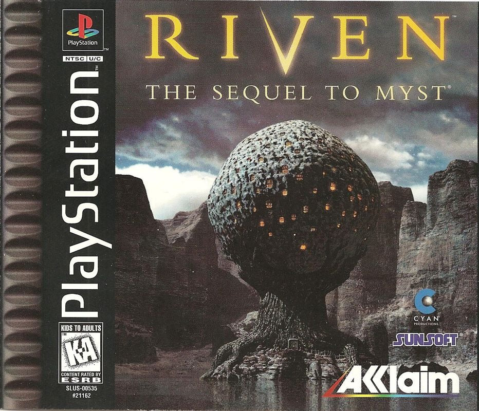 Riven The Sequel to Myst - PS1 Game front cover